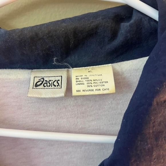 Vintage Asics Windbreaker Jacket Red Blue White Color Block Full Zip XL - Picture 3 of 4